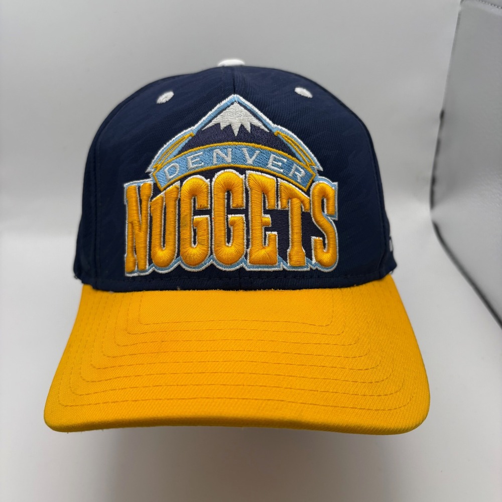 Denver Nuggets Adidas NBA Baseball Cap Navy Yellow Adjustable Adult One Size
